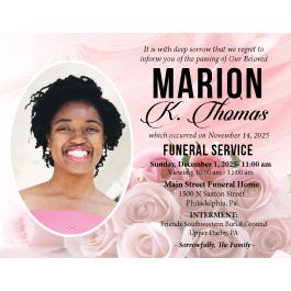 Roses and Feathers Notice Card