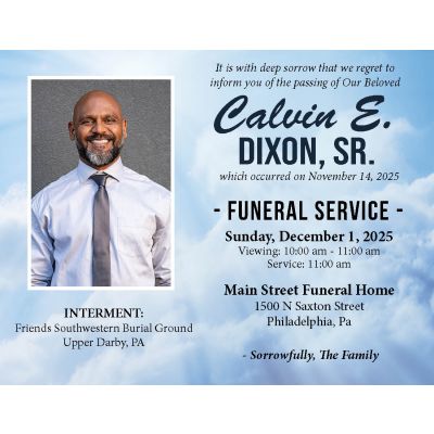 Blue Heavens Notice Card