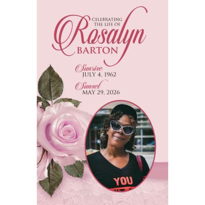 Delicate Pink Rose Prayer Cards