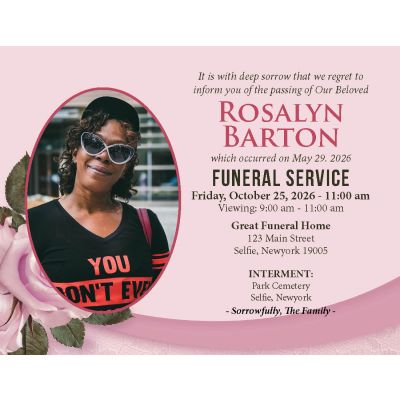 Delicate Pink Rose Notice Card