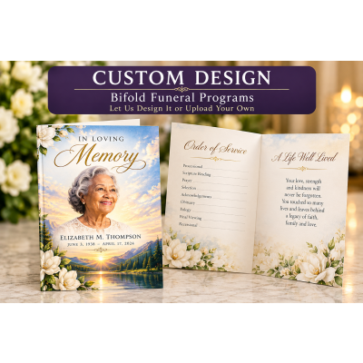 Custom Design Bifold Funeral Programs