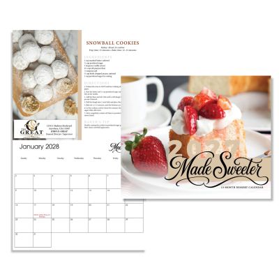 Made Sweeter 2027 Dessert Recipe Calendar – Custom Funeral Home Calendar