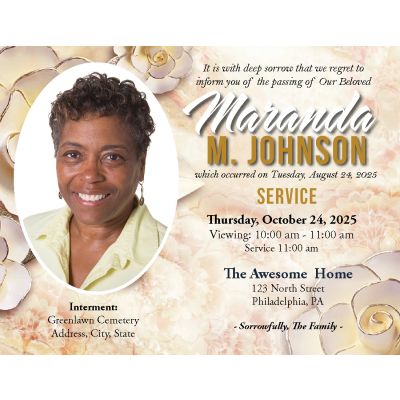 Roses of Gold Notice Card