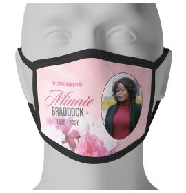 Pink and White Floral Face Mask
