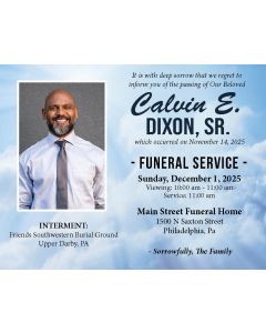 Blue Heavens Notice Card